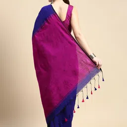 DESH BIDESH Colourblocked Cotton Silk Saree image 4