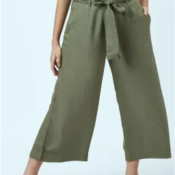Akkriti by Pantaloons Olive Green Mid Rise Culottes image 1
