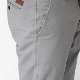 Mast & Harbour Men Grey Slim Fit Solid Sustainable Chinos image 3