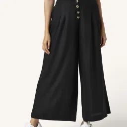Akkriti by Pantaloons Black Mid Rise Culottes image 1