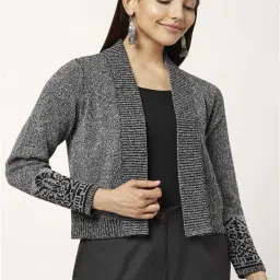 Akkriti by Pantaloons Grey Full Sleeves Shrug image 1
