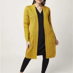 Rangmanch by Pantaloons Mustard Self Pattern Cape image 1