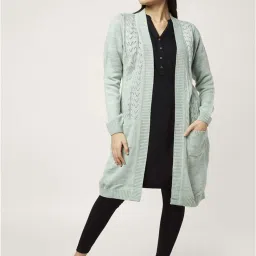 Rangmanch by Pantaloons Mint Green Self Pattern Cape image 1