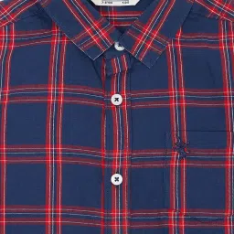 Cantabil Boys Navy & Red Cotton Chequered Full Sleeves Shirt image 4
