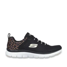 Skechers Women's FLEX APPEAL 4.0-WILD BALLAD Black Leopard Casual Sneakers image 1