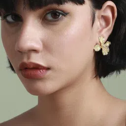 Sohi Statement Golden Stud Earrings for Women image 2