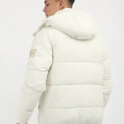 Calvin Klein White Regular Fit Quilted Hooded Jacket image 2