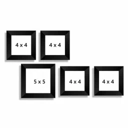 ecraftindia Memory Wall Collage Photo Frame - Set of 5 Photo Frames with 4 Photos of 4' x 4', 1 Photo of 5' x 5' image 4