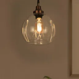 Fos Lighting Contemporary Undulated Clear Melon Glass Pendant Light - Set of 1 image 5