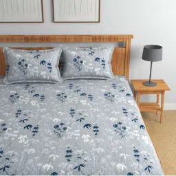 Florida BS-Kian Grey Microfibre 180 TC King Fitted Bedsheet With 2 Pillow Covers image 2