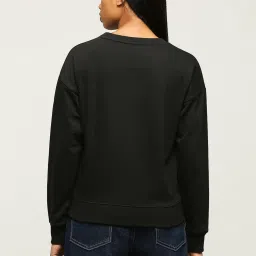 Pepe Jeans Black Cotton Printed Sweatshirt image 2