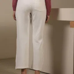 SALT Attire White Plain Trousers image 2