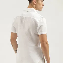 United Colors of Benetton White Slim fit Solid Shirts image 2