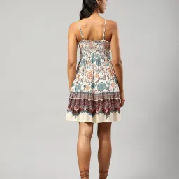 Label Ritu Kumar White Floral Print A Line Dress image 2