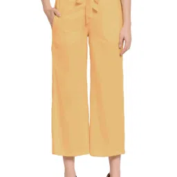 PATRORNA Peach Regular Fit Mid Rise Trousers image 1