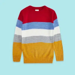 Pantaloons Junior Multicolor Striped Full Sleeves Sweater image 1