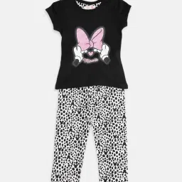 Pantaloons Junior Black & White Printed Top with Pants image 1