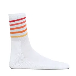 Jack & Jones Jacstriper Terry Bright White Cotton Striped Calf Length Socks - Pack of 3 image 2