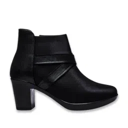 Shoetopia Women's Black Casual Booties image 2