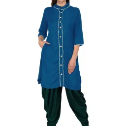 PATRORNA Blue Regular Fit Kurta image 1