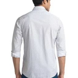 ColorPlus Grey Pure Cotton Tailored Fit Printed Shirt image 2
