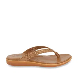 MediFeet Women's Sleek Tan Thong Sandals image 1