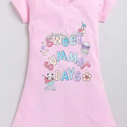 Todd N Teen Kids Light Pink Printed Nighty image 1