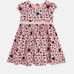 Pantaloons Junior Light Pink Printed Dress image 1