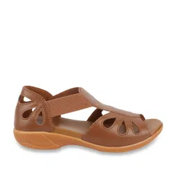 MediFeet Women's Crowne Windsor Tan Ankle Strap Wedges image 1