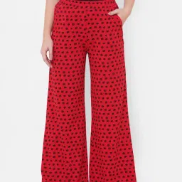Mystere Paris Maroon & Black Polka Dot Pyjamas-image-95