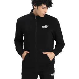 Puma Essentials Black Cotton Regular Fit Sports Jacket-image-32