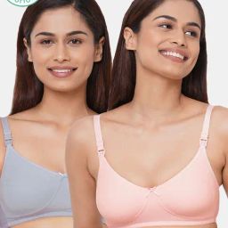 Inner Sense Multicolored Non Wired Non Padded Nursing Bra (Pack Of 2)-picture-5