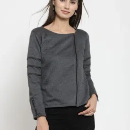 Belle Fille Dark Grey Textured Jacket-image-96