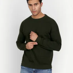COLOR CAPITAL Olive Relaxed Fit Sweatshirt image 1