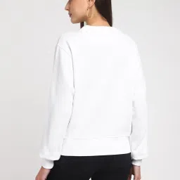 Guess White Print Full Sleeves Sweatshirt image 2