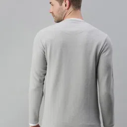 showoffff SHOWOFF Grey Cotton Slim Fit Solid Sweatshirt image 2