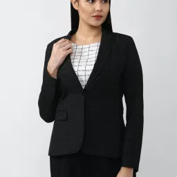 Van Heusen Black Chequered Blazer image 1