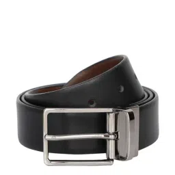 The Vertical Black & Brown Leather Reversible Belt for Men-picture-39