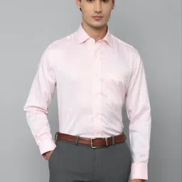Luxure By Louis Philippe Pink Regular Fit Self Pattern Shirt-image-31