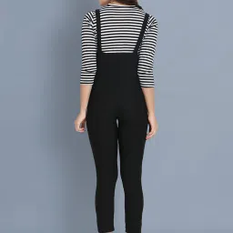 BUYNEWTREND Black Striped Jumpsuit image 2