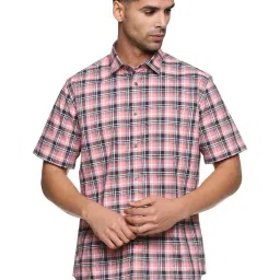 Don Vino Pink Regular Fit Checks Shirt image 1