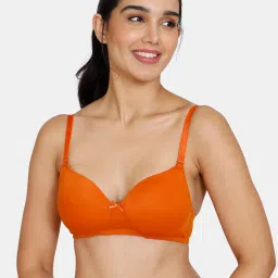 Zivame Orange Wireless Half Coverage T-Shirt Bra image 1