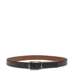 Hidesign Olivier Melb Ranch Black & Tan Leather Solid Reversible Belt image 1