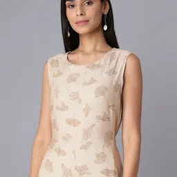 W Beige Printed Jumpsuit image 5