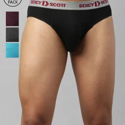 Dixcy Scott Maximus Multi Cotton Regular Fit Briefs - Pack Of 4 image 1