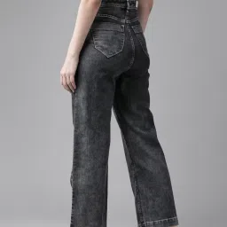 KASSUALLY Black Relaxed Fit High Rise Jeans image 2