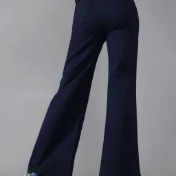 DOLCE CRUDO Blue Plain Jeans image 2