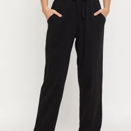 Clovia Black Cotton Pyjamas image 1
