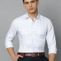 Louis Philippe Permapress Blue Cotton Regular Fit Checks Shirt image 1
