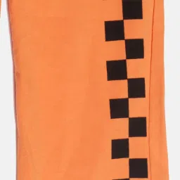 Kiddopanti Kids Orange & White Cotton Printed Trackpants image 3